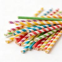 Pailles à boba jetables en papier recyclable emballées individuellement pour milkshake et bubble tea, marque HTX, couleur violette