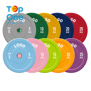 TopOne Gym Fitness haltérophilie Powerlifting ensemble de pièces d'haltères plaques de poids en fonte de caoutchouc - Product Image 1