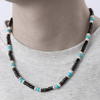 Mode Boho fait à la main Hawaii plage noix de coco collier de perles naturel Turquoise pierre surf collier pour hommes