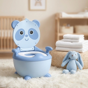 Chaise de toilette en plastique pour enfants, motif animal panda, facile à nettoyer, fonction urinoir, idéale pour les voyages, pot pour bébé - Product Image 4