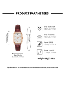 Hot Sale Luxury Women's Quartz <b>Watches</b> Rose Gold Square Alloy <b>Case</b> Clock Roman Numeral Display Wristwatches - Product Image 2