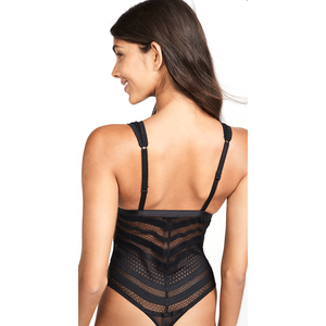 Mameluco negro con cuello en V de tela Sexy transparente de <span class=keywords><strong>China</strong></span>, imagen Sexy para mujer, picardías, lencería, monos, lencería adolescente de Colombia - Product Image 2