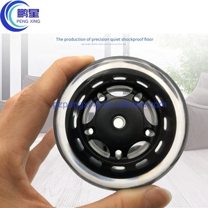 Pengxing <span class=keywords><strong>3</strong></span> pouces chaise de bureau roues en PU pour tous les étages roue de remplacement roue de meubles en caoutchouc décoratif avec doubles roulements - Product Image 6