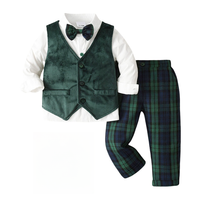 Gilet en coton Gentleman Garçons Ensemble Costumes Formels Pour Bébé Garçon Costume Enfants Vêtements De Mariage Enfants Vêtements