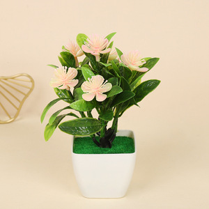 LUWEI ดอกพลัมบอน<span class=keywords><strong>ไซ</strong></span>ต้นไม้จำลองคุณภาพสูงตกแต่งในร่มสุดสร้างสรรค์ต้นไม้สีเขียวจำลองพืชกระถางขนาดเล็ก - Product Image 3