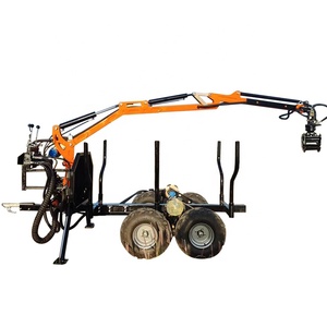 Petite remorque forestière hydraulique à 4 roues motrices Quad 3400 ATV avec flèche d'articulation et treuil de grue - Product Image 1