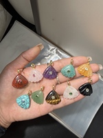 Pendentif punk en or avec pierre semi-précieuse populaire européenne et américaine, pierre de Tianhe, améthyste, turquoise, agate rouge, agate noire
