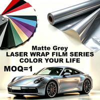 Film PVC mat de haute qualité 6,5 mil, gris laser, effet de changement de couleur, auto-réparateur, anti-rayures, protection UV 95%, rejet IR 70%, extensible