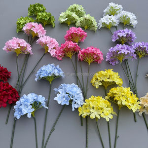 JLY04 faux 3 têtes soie artificielle en bois hortensia <span class=keywords><strong>fleur</strong></span> tige hortensia <span class=keywords><strong>buisson</strong></span> pour toile de fond fête de mariage pièce maîtresse décoration - Product Image 1