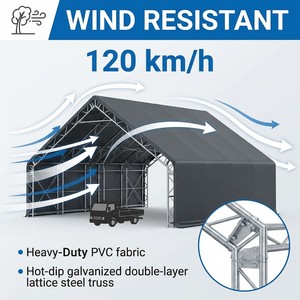 Carpa de Almacenamiento de Doble Estructura Metálica, Resistente al Fuego, Portátil, Duradera, de 750g, de PVC, para Almacenamiento de Materiales Industriales - Product Image 6