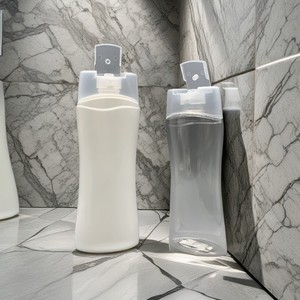 High Quality 240ml 300ml 400ml PET <strong>Bottle</strong> With Flip-Top Latched New Design Wave <strong>Plastic</strong> <strong>Bottle</strong> For Lotion &amp; Shampoo