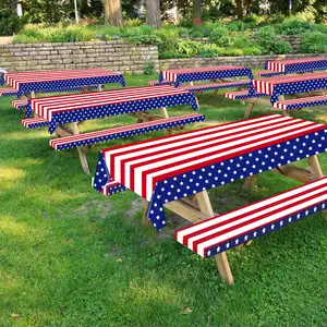 Giorno dell'indipendenza tovaglia rotolo scivolo di plastica bandiera americana per eventi patriottici festa di famiglia matrimonio