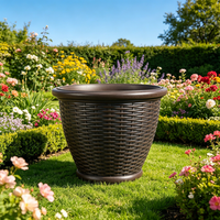 Grand pot à fleurs carré en plastique léger et durable avec trous de drainage, écologique, pour jardin, extérieur, intérieur, design moderne