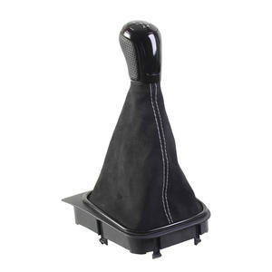 Pomo de palanca de cambios de coche, cuero de gamuza negro, 5 y 6 velocidades, ergonómico, para Volkswagen Golf Jetta Mk5 Mk6 - Product Image 4