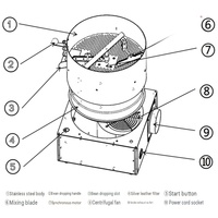 Machine à refroidir les grains de café en acier inoxydable 110V 220V avec tuyau de fumée pour torréfaction domestique 2KG