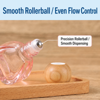 Flacon roll-on en verre coloré de 14 ml avec bouchon en bois, pour huiles essentielles, parfums, soins de la peau, sérum, rechargeable, bouchon à vis, logo personnalisé, ODM