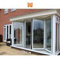 Porte coulissante transparente à double vitrage moderne d'approvisionnement d'usine cadre d'accordéon en plastique porte pliante en PVC de qualité personnalisée