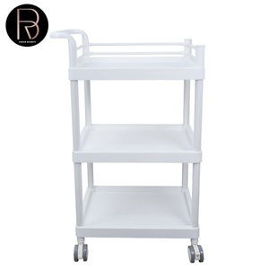 Carrito de Salón de Belleza con 4 Ruedas Médicas Silenciosas, Equipo de Almacenamiento Portátil Blanco - Product Image 5