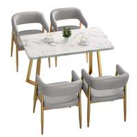 Tables et chaises de restaurant modernes de luxe léger pour usage commercial - Sièges écologiques en fer et bois pour café, hôtel, école