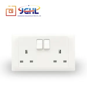 AFRICA NEW STYLE PC DOUBLE UK 13A WALL SOCKET WITH SWITCH