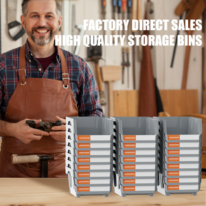LEADLOONG V1 Gray Storage Parts Bin 24pcs 13.5x10.5x7.6cm/5x4*3inch Hardware <b>Tool</b> <b>Box</b> for Garage Storage - Product Image 3