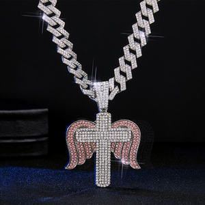 Collier Ailes d'Ange Pendentif <span class=keywords><strong>Croix</strong></span>/Épée <span class=keywords><strong>Rose</strong></span> Collier Ailes d'Ange Gardien Bijoux pour Hommes Femmes - Product Image 2