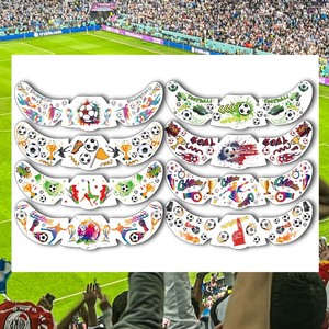 Pegatinas Faciales de Fútbol para Clubes de Fans, Eventos Deportivos, Calcomanías Temporales de Tatuajes por Transferencia de Agua - Product Image 1