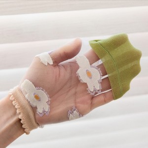 Glass Silk <strong>Socks</strong> in the Cylinder Flower Fashion Stockings Spring and Summer <strong>Transparent</strong> Thin Silk Stockings Wholesale - Product Image 2