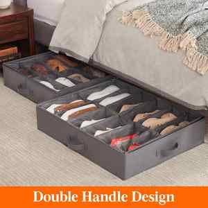 Large Capacity Sturdy Rolling Organizer for Boots and Sneakers Effortless Access Under Bed <b>Shoe</b> Storage With Foldable Design - Product Image 4