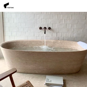 Tostone Hoge Kwaliteit Vrijstaande Grey Tone Marmeren Badkuip Voor Overdekte Villa Badkamers Natuursteen Design Voor Luxe Badkamers - Product Image 3