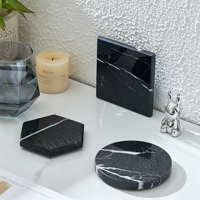 Sous-verres décoratifs en marbre naturel résistant à la chaleur pour table basse et bar à domicile