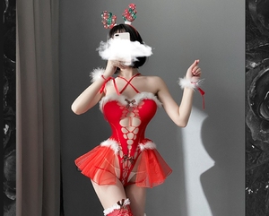 Abito da notte in velluto Sexy Lingerie per il nuovo anno di natale giochi di ruolo ODM Front per l'inverno estate date autunnali puro caldo COS - Product Image 4