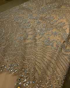 Tela de bordado elegante con cuentas de lentejuelas Material Premium de trabajo para vestidos de novia y moda de fiesta - Product Image 3