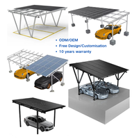 Garage de stationnement photovoltaïque en alliage d'aluminium pour abri de voiture solaire à structure solide avec panneau solaire noir pour le stationnement de voiture