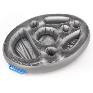 Inflatable Beverage Holder With Cup Holders And Fruit Tray For Pool Floating Drinks And Snacks Adult Swimming Supply - Product Image 2