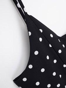 Robe nuisette personnalisée 2026 pour femme à pois, bretelles spaghetti, mini-robe sexy à col en V et dos nu, OEM/ODM par l'usine chinoise Sundress - Product Image 4