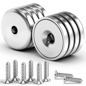 Aimants en néodyme à force de 25 lb avec trou fraisé et <span class=keywords><strong>capsule</strong></span> en acier, aimant en pot avec éléments en acier - Product Image 4