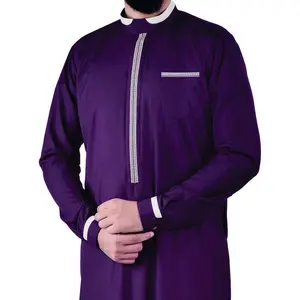 Wholesale High Quality Long Sleeve Comfortable Arabian Robes Clothing Muslim Dresses Men Jakarta