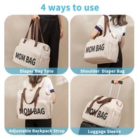 Sac à langer multifonctionnel pour maman avec poches isothermes, sac de voyage avec poignée pour bagage et matelas à langer, sac pour bébé