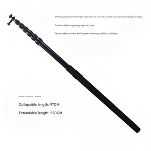 Perche à <span class=keywords><strong>selfie</strong></span> professionnelle pliable en aluminium pour vlog, extensible jusqu'à 5 m, avec adaptateur - Product Image 2