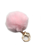 Porte-clés mousqueton vintage en gros, avec pompon et boule décorative mignonne, idéal pour cadeaux d'entreprise