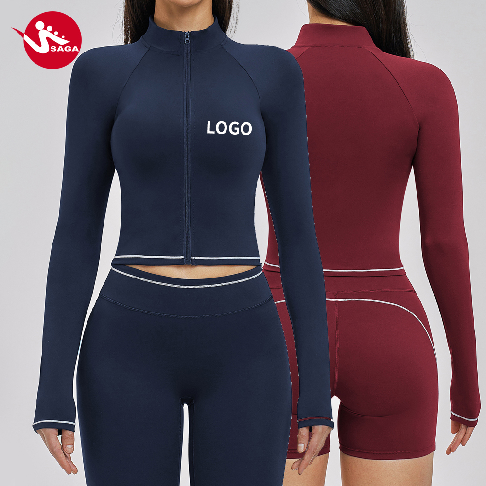 Women's New Arrival High Quality Yoga Jacket Tight Long-Sleeved Workout Top Gym Fitness Yoga Wear T-Shirt for Training & Sports