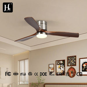 Ventilateur de plafond plat avec éclairage et télécommande, ventilateur-luminaire 2-en-1 en noir clair - Product Image 3