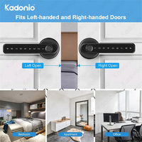 Poignée de porte principale Kadonio personnalisée à empreinte digitale Tuya avec code, vente en gros à bas prix de Chine