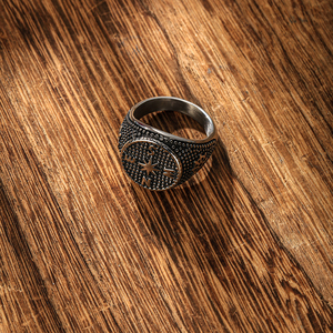 도매 남자의 나침반 반지 실버 보석 스테인레스 스틸 해상 반지 남성용 - Product Image 2