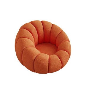 Sillón Individual en Forma de Arco con Diseño de Pétalos de Calabaza, Estilo Crema, Giratorio, Ajustable, de <span class=keywords><strong>Madera</strong></span> Maciza, Moderno, para Sala de Estar - Product Image 4