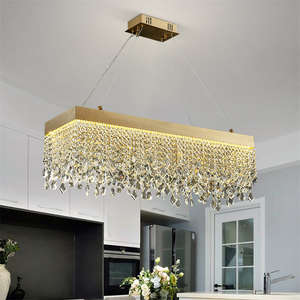 Moderno LED Crystal Drop Chandelier Dormitorio Sala de estar Comedor Anillo Lámpara Círculo Techo Luces colgantes - Product Image 4