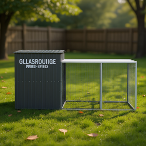 Cuccia per Cani di Taglia Grande Gllasrouige in Acciaio Zincato Antracite, Cuccia per Animali da Esterno, Design Moderno e Resistente, Forma Rettangolare - Product Image 2