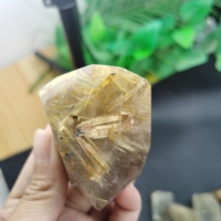 Pierre de cristal de cheveux de Quartz rutile naturel de haute qualité pierre brute de cristal de titane pour la guérison fabriqués à la main autres métiers de cristal