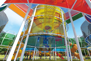 로펠랜드 허니콤 레인보우 나일론 크로셰 클라이밍 네트 상업용 야외 놀이기구 - Product Image 2